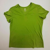Adidas Climalite Women&#39;s V-neck Athletic Top Size Medium Green QB1 - $7.91