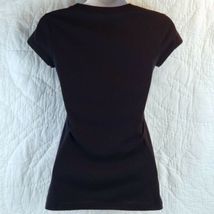 XS Wound Up Love Rose Women's T-shirt Black Extra Small Junior Tshirt image 3