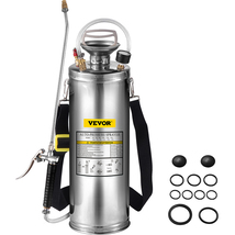 VEVOR Stainless Steel Sprayer 3Gal 20" Wand 3FT Hose Adjustable Nozzle f... - $80.90
