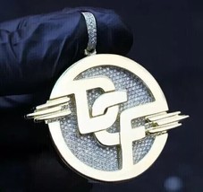 2Ct Round Lab-Created Diamond Custom DCF Letter Pendant 14K Yellow Gold Plated - £310.32 GBP