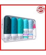 19-Piece TSA Approved Silicone Travel Bottles Set - Leak-Proof Luxury Green - $448.06 MXN