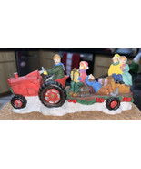 &quot;Holiday Carriage&quot; Christmas Figurine, Tractor Drawn Wagon w/Children &amp; ... - £19.28 GBP