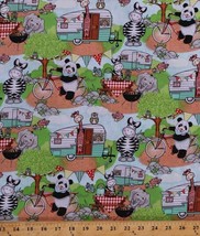 Cotton Zoo Animals Camping Trailers Bikes Bears Kids Cotton Fabric BTY D565.54 - $8.99