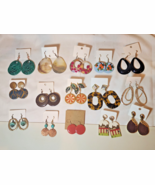 Lot of 15 Pierced Dangle Earrings – Mixed Statement, Retro &amp; Boho Styles - $286.31 MXN