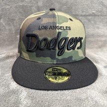 LA Los Angeles Dodgers Hat MLB 59Fifty New Era Cap 7 3/8 Camouflage Blac... - $65.99