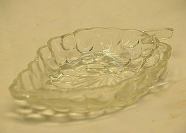 Anchor Hocking Clear Glass Bubble Grape Leaf Relish Candy Dish Vintage MCM - £10.27 GBP