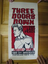 Three Doors Down Poster Silkscreen Signed Numbered Our Lady Peace Aug 9 - £70.91 GBP
