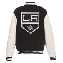 NHL Los Angeles Kings Reversible Fleece Jacket PVC Sleeves Embroidered Logos  - £110.26 GBP