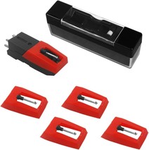 Set Of 6, Vinyl Record Player Turntable Cartridge With Vinyl Record Clea... - $29.94