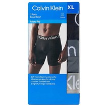 Men&#39;s Calvin Klein Micro Rib Boxer Brief 3pk, 1609961 Size XL Black Lt &amp; Dk Gray - £20.04 GBP