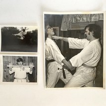 c1970s Original Black Belt Academy Martial Arts Black White Photographs Set of 3 - £39.27 GBP