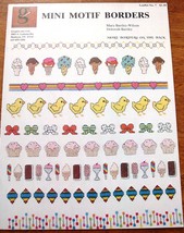 2 Leaflets-Cross Stitch/Needlepoint MINI MOTIF BORDERS Ice Cream-Chicks-Flowers+ - £6.42 GBP