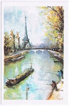 Postcard La Parisienne Tea Augustine Florida French Pastry &amp; Bakery Eiffel Tower - $3.43