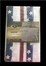 Mossy Oak Red White Blue Standard 20x30&quot; Pillowcases 4th Of July Patriotic - £17.50 GBP