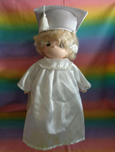Vintage 1994 Precious Moments Doll Sandy White Graduation Gown 16&quot; w/Tags - $24.73