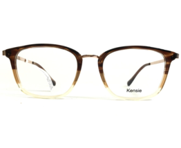 Kensie Girl Eyeglasses Frames Zealous BR Brown Horn Gold Square 49-16-135 - £32.65 GBP