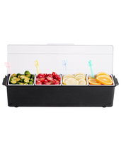 VEVOR Chilled Condiment Server, 4 Compartment, Chilled Tray Bar Caddy wi... - $22.99