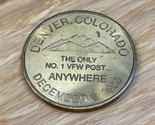 Vintage VFW Veterans of Foreign Wars Denver CO Post #1 Challenge Coin KG JD - $14.85