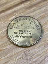 Vintage VFW Veterans of Foreign Wars Denver CO Post #1 Challenge Coin KG JD - £11.59 GBP