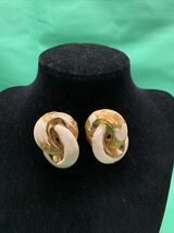 White Gold Tone Drop Clip On Earring Vintage KG Estate Fashion Jewelry - $9.89