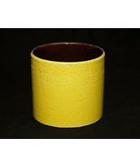 Old Vintage Primitive Crock Art Pottery Stoneware Pot Yellow Glaze Ameri... - £27.25 GBP