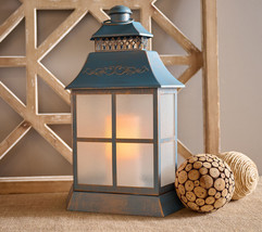 18&quot; In/Outdoor Flickering Flame Lantern by Valerie in Blue - $989.99