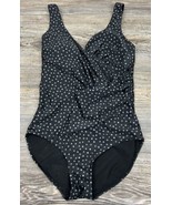 Paper Denim &amp; Cloth Black Ruched One Piece Swim Bathing Suit Size 12 Bla... - £13.17 GBP