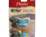 Playtex Binky Silicone Pacifier Set 0-6 Months 2013 Blue Orange - £13.97 GBP
