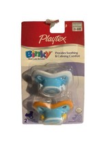 Playtex Binky Silicone Pacifier Set 0-6 Months 2013 Blue Orange - $17.77