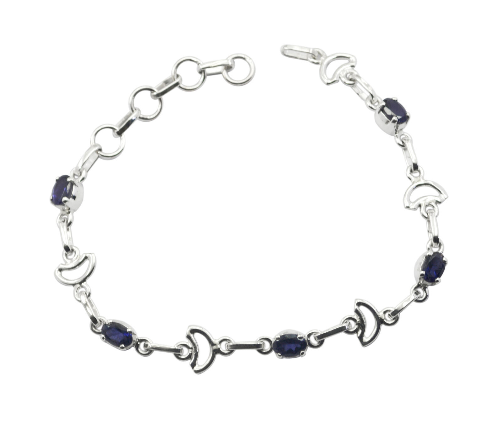 attraente Iolite 925 Bracciale in argento massiccio blu naturale fatto a... - $33.87