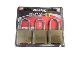 MASTER LOCK 875TRILF 3 PACK COMBINATION PADLOCK 1-1/2" SHACKLE BRAND NEW - $39.59