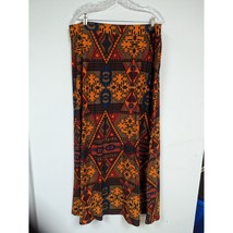 Catos Size XL Skirt Maxi Orange Brown Red Blue Aztec Design Soft - £13.33 GBP