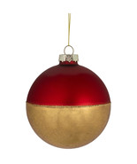 New 3.5&quot; Red and Gold Glass Ball Christmas Ornament - $497.38 MXN