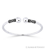8mm Double Ball End Open Cuff Bali Design Bangle Bracelet in 925 Sterlin... - $61.67 CAD