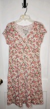 SAHALIE BELLA COOLA CAP SLEEVE CORAL FLORAL EMPIRE Waist Size Petite Medium - $25.00