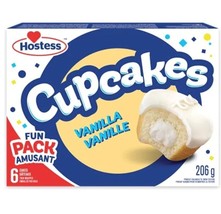 4 boxes (6 per box) of Hostess Cupcakes Vanilla 206g each Free Shipping! - $31.93
