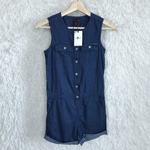 7 For All Mankind Denim Chambray Romper Sleeveless Elastic Waist Girls Medium - £15.71 GBP