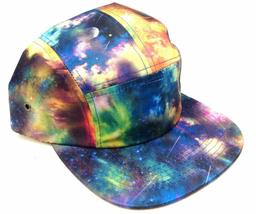Tie Dye Galaxy 5 Panel Camper Sublimated All Over Print Strapback Hat - £17.01 GBP
