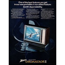 1974 Zenith Chromacolor Solid State TV On Skiing Vintage Print Ad Wall Art Photo - $10.97