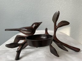 Bird On A Branch Metal Candle Holder / Paperweight Size: Small Brown Iron Finish - £37.56 GBP