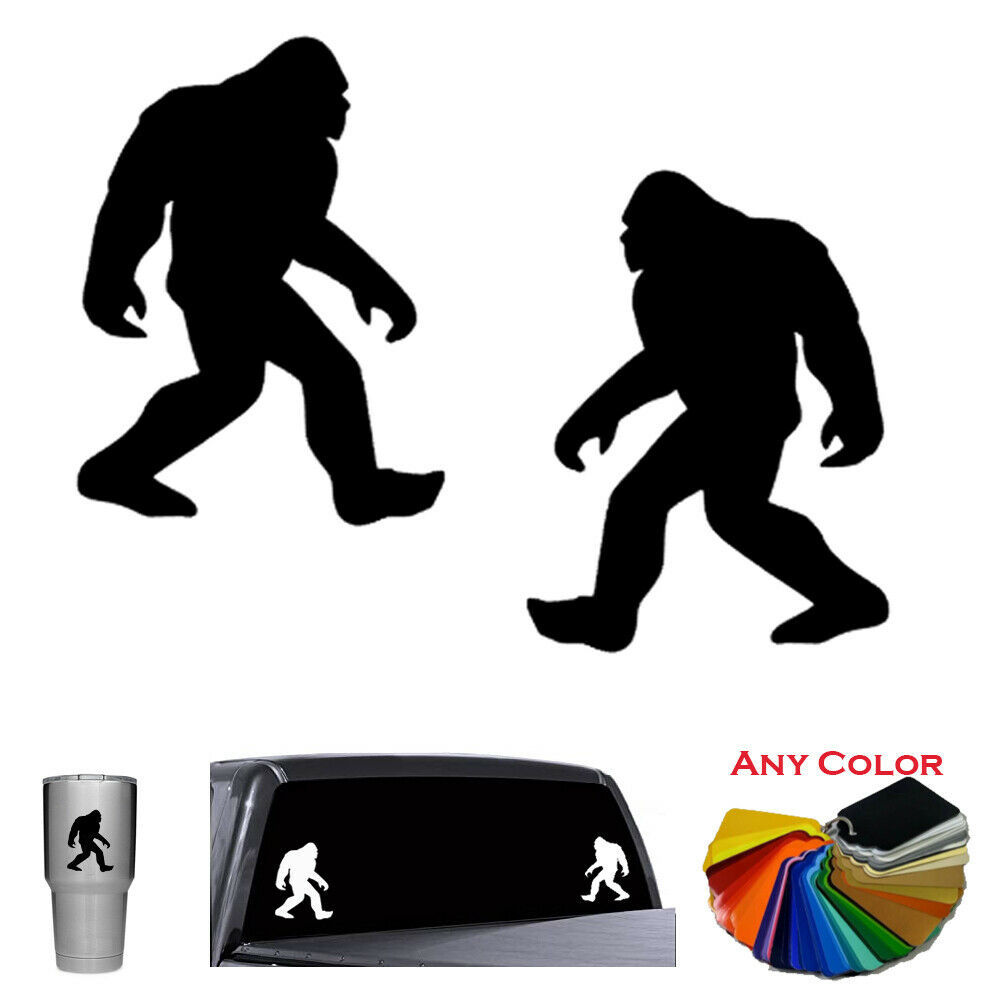2 Bigfoot Sasquatch Decal  set for Truck Car Window Hunter tumbler sticker - $4.94+