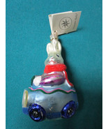 CHRISTOPHER RADKO CHRISTMAS ORNAMENT 1-BUN CAR BUNNY IN CAR 4 1/2&quot; orig^^ - $76.02 CAD