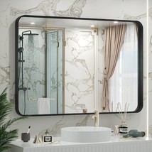 40X30 Inch Black Frame Mirror, Bathroom Vanity Mirror For Wall, Modern Rectangle - £201.42 GBP