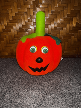 Plush Vintage Halloween Jack-O-Lantern Pumpkin 1993 Crazy Eyes’ - £9.32 GBP