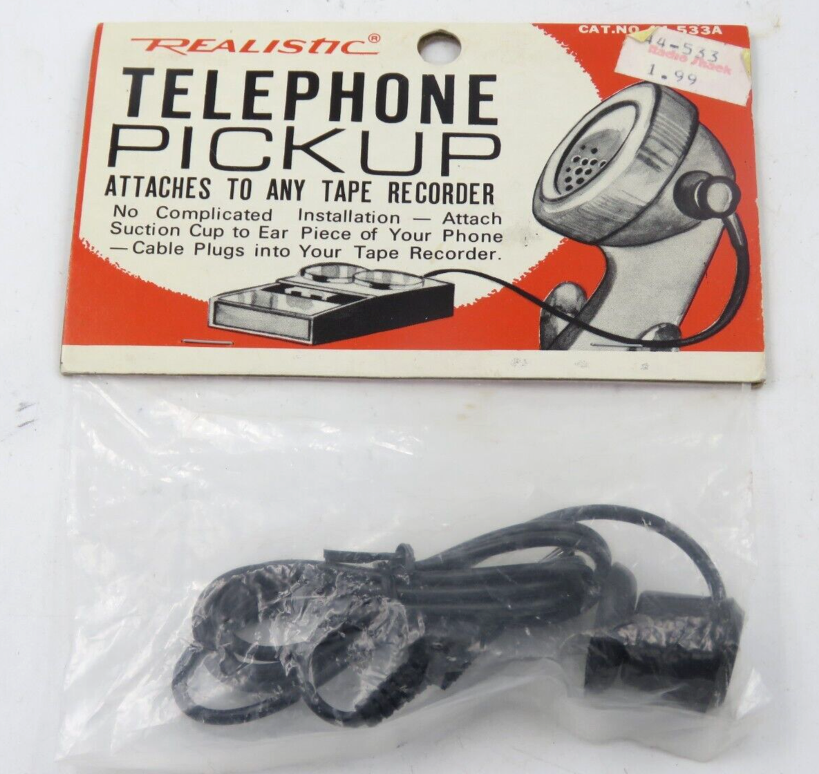 Vintage Realistic Telephone Pickup Phone Recording 44-533A Radio Shack -... - $8.86