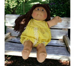 Cabbage Patch Kid Doll Hm# 2 Brown Hair Brown Eyes. Original Yellow Outfit, Vtg - $46.36