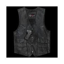 Standard Leather Men&#39;s Plain Side Vest Conceal Carry Pockets Single Seam... - $1,060.01 MXN