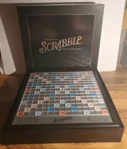Scrabble Onyx Edition Rotating Turntable Wood Tiles Complete Parker Brot... - £54.57 GBP