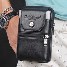 Genuine Leather Waist Pack Cell/Mobile Phone Case Cover Hip Bags for Men Pocket  - £22.97 GBP