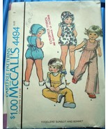 Vintage McCall’s Toddlers’ Sunsuit &amp; Bonnet Size 3 # 4494  Copyright 1975 - $9.59 CAD